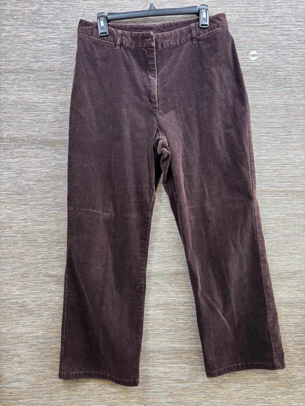 Pendleton Dress Pants Womens 16 Brown Corduroy Stretch Flat Front Straight Leg